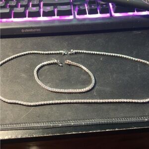 Moisinite tennis chain and braclet